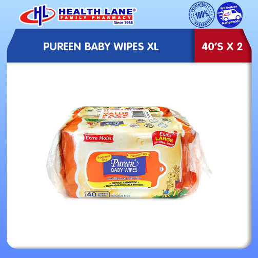 PUREEN BABY WIPES XL 40'Sx2